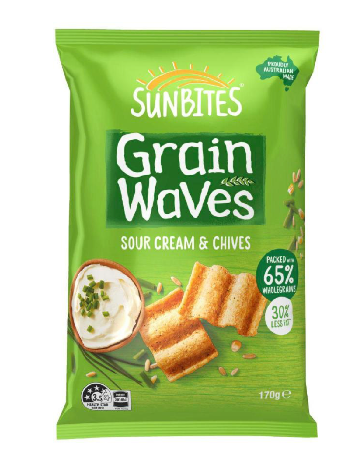 Sunbites Grain Waves Chips Sour Cream & Chives 170g