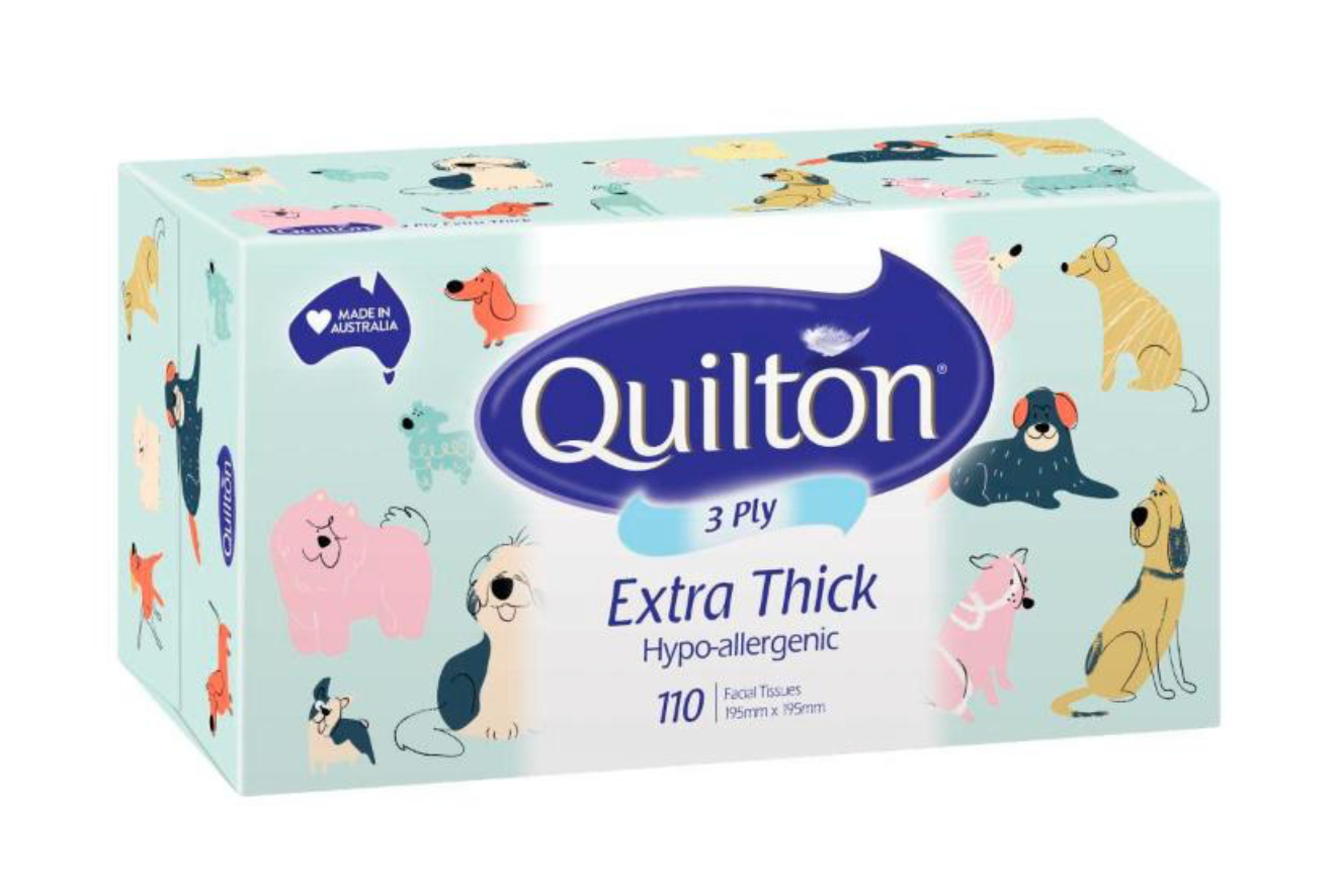 Quilton 3 Ply Extra Thick Facial Tissues 110 Pack
