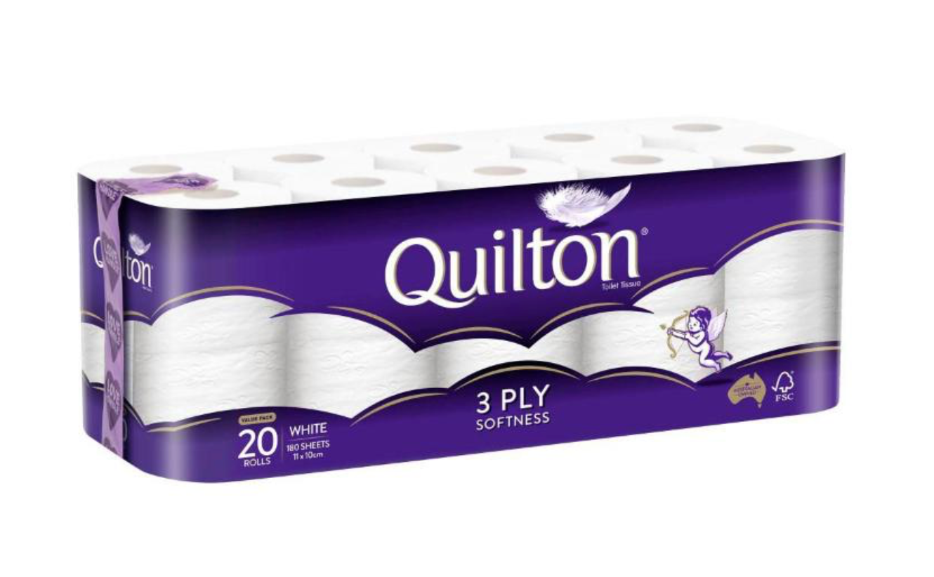 Quilton 3 Ply Classic White Toilet Paper 20 Pack